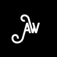 AW letter logo design on black background. AW creative initials letter logo concept. aw letter design. AW white letter design on black background. A W, a w logo vector