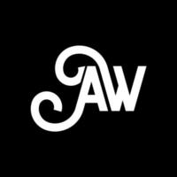 diseño de logotipo de letra aw sobre fondo negro. concepto creativo del logotipo de la letra de las iniciales. diseño de letra aw. aw diseño de letras blancas sobre fondo negro. aw, aw logotipo vector