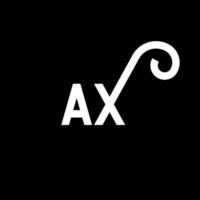 AX letter logo design on black background. AX creative initials letter logo concept. ax letter design. AX white letter design on black background. A X, a x logo vector