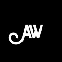 diseño de logotipo de letra aw sobre fondo negro. concepto creativo del logotipo de la letra de las iniciales. diseño de letra aw. aw diseño de letras blancas sobre fondo negro. aw, aw logotipo vector