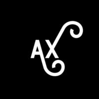 AX letter logo design on black background. AX creative initials letter logo concept. ax letter design. AX white letter design on black background. A X, a x logo vector