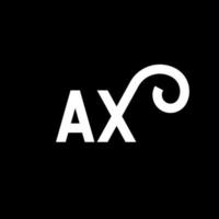 AX letter logo design on black background. AX creative initials letter logo concept. ax letter design. AX white letter design on black background. A X, a x logo vector