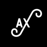 AX letter logo design on black background. AX creative initials letter logo concept. ax letter design. AX white letter design on black background. A X, a x logo vector