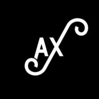 AX letter logo design on black background. AX creative initials letter logo concept. ax letter design. AX white letter design on black background. A X, a x logo vector