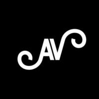 AV letter logo design on black background. AV creative initials letter logo concept. av letter design. AV white letter design on black background. A V, a v logo vector