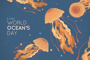 world oceans day vector