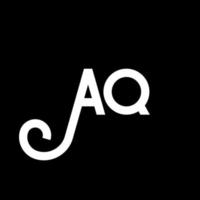 AQ letter logo design on black background. AQ creative initials letter logo concept. aq letter design. AQ white letter design on black background. A Q, a q logo vector