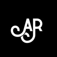 AR letter logo design on black background. AR creative initials letter logo concept. ar letter design. AR white letter design on black background. A R, a r logo vector