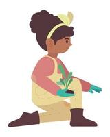 woman with sprout in hand vector