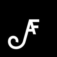 AF Letter Logo Design. Initial letters AF logo icon. Abstract letter AF A F minimal logo design template. A F letter design vector with black colors. af logo
