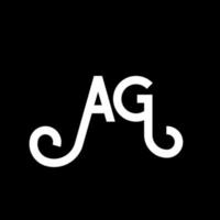 AG Letter Logo Design. Initial letters AG logo icon. Abstract letter AG A G minimal logo design template. A G letter design vector with black colors. ag logo