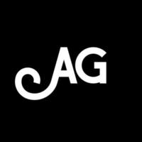 AG Letter Logo Design. Initial letters AG logo icon. Abstract letter AG A G minimal logo design template. A G letter design vector with black colors. ag logo