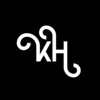 diseño del logotipo de la letra kh sobre fondo negro. concepto de logotipo de letra de iniciales creativas kh. diseño de letras kh. kh diseño de letras blancas sobre fondo negro. kh, logotipo de kh vector