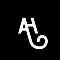 AH letter logo design on black background. AH creative initials letter logo concept. ah icon design. AH white letter icon design on black background. A H vector