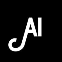 AI letter logo design on black background. AI creative initials letter logo concept. ai icon design. AI white letter icon design on black background. A I vector