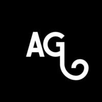 AG Letter Logo Design. Initial letters AG logo icon. Abstract letter AG A G minimal logo design template. A G letter design vector with black colors. ag logo