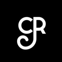 CR letter logo design on black background. CR creative initials letter logo concept. cr letter design. CR white letter design on black background. C R, c r logo vector