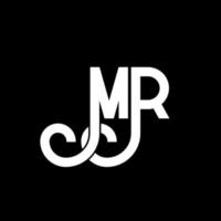 MR Letter Logo Design. Initial letters MR logo icon. Abstract letter MR minimal logo design template. M R letter design vector with black colors. mr logo