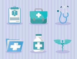 medical equipment icon set vector