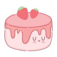 cake kawaii dessert vector