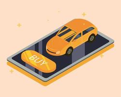 mobile app car purchase vector