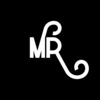 MR Letter Logo Design. Initial letters MR logo icon. Abstract letter MR minimal logo design template. M R letter design vector with black colors. mr logo