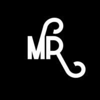 MR Letter Logo Design. Initial letters MR logo icon. Abstract letter MR minimal logo design template. M R letter design vector with black colors. mr logo