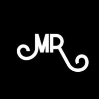 MR Letter Logo Design. Initial letters MR logo icon. Abstract letter MR minimal logo design template. M R letter design vector with black colors. mr logo