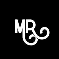 MR Letter Logo Design. Initial letters MR logo icon. Abstract letter MR minimal logo design template. M R letter design vector with black colors. mr logo