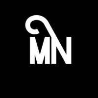 MN Letter Logo Design. Initial letters MN logo icon. Abstract letter MN minimal logo design template. M N letter design vector with black colors. mn logo