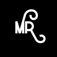 MR Letter Logo Design. Initial letters MR logo icon. Abstract letter MR minimal logo design template. M R letter design vector with black colors. mr logo