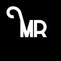 MR Letter Logo Design. Initial letters MR logo icon. Abstract letter MR minimal logo design template. M R letter design vector with black colors. mr logo