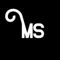 MS Letter Logo Design. Initial letters MS logo icon. Abstract letter MS minimal logo design template. M S letter design vector with black colors. ms logo