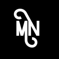 MN Letter Logo Design. Initial letters MN logo icon. Abstract letter MN minimal logo design template. M N letter design vector with black colors. mn logo