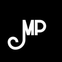 diseño de logotipo de letra mp. icono del logotipo de letras iniciales mp. plantilla de diseño de logotipo mínimo de letra abstracta mp. vector de diseño de letra mp con colores negros. logotipo de mp