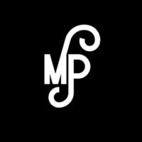 diseño de logotipo de letra mp. icono del logotipo de letras iniciales mp. plantilla de diseño de logotipo mínimo de letra abstracta mp. vector de diseño de letra mp con colores negros. logotipo de mp