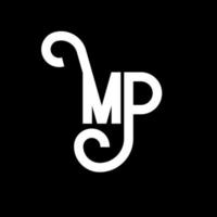 diseño de logotipo de letra mp. icono del logotipo de letras iniciales mp. plantilla de diseño de logotipo mínimo de letra abstracta mp. vector de diseño de letra mp con colores negros. logotipo de mp