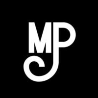 diseño de logotipo de letra mp. icono del logotipo de letras iniciales mp. plantilla de diseño de logotipo mínimo de letra abstracta mp. vector de diseño de letra mp con colores negros. logotipo de mp