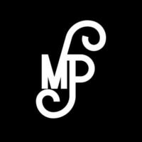 diseño de logotipo de letra mp. icono del logotipo de letras iniciales mp. plantilla de diseño de logotipo mínimo de letra abstracta mp. vector de diseño de letra mp con colores negros. logotipo de mp