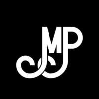 diseño de logotipo de letra mp. icono del logotipo de letras iniciales mp. plantilla de diseño de logotipo mínimo de letra abstracta mp. vector de diseño de letra mp con colores negros. logotipo de mp