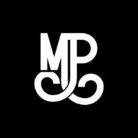 MP Letter Logo Design. Initial letters MP logo icon. Abstract letter MP minimal logo design template. M P letter design vector with black colors. mp logo