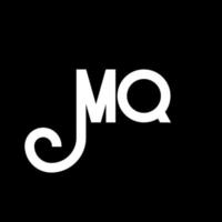 MQ Letter Logo Design. Initial letters MQ logo icon. Abstract letter MQ minimal logo design template. M Q letter design vector with black colors. mq logo