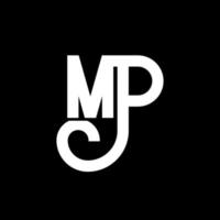 diseño de logotipo de letra mp. icono del logotipo de letras iniciales mp. plantilla de diseño de logotipo mínimo de letra abstracta mp. vector de diseño de letra mp con colores negros. logotipo de mp