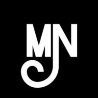 MN Letter Logo Design. Initial letters MN logo icon. Abstract letter MN minimal logo design template. M N letter design vector with black colors. mn logo