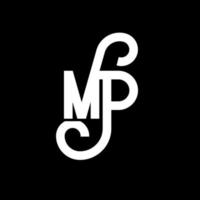 diseño de logotipo de letra mp. icono del logotipo de letras iniciales mp. plantilla de diseño de logotipo mínimo de letra abstracta mp. vector de diseño de letra mp con colores negros. logotipo de mp