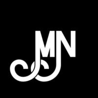 MN Letter Logo Design. Initial letters MN logo icon. Abstract letter MN minimal logo design template. M N letter design vector with black colors. mn logo