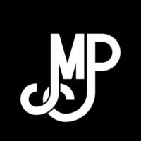 MP Letter Logo Design. Initial letters MP logo icon. Abstract letter MP minimal logo design template. M P letter design vector with black colors. mp logo