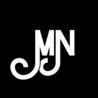 MN Letter Logo Design. Initial letters MN logo icon. Abstract letter MN minimal logo design template. M N letter design vector with black colors. mn logo