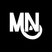 diseño del logotipo de la letra mn. icono del logotipo de las letras iniciales mn. plantilla de diseño de logotipo mínimo de letra abstracta mn. vector de diseño de letra mn con colores negros. logotipo de mn