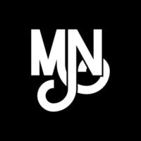 MN Letter Logo Design. Initial letters MN logo icon. Abstract letter MN minimal logo design template. M N letter design vector with black colors. mn logo